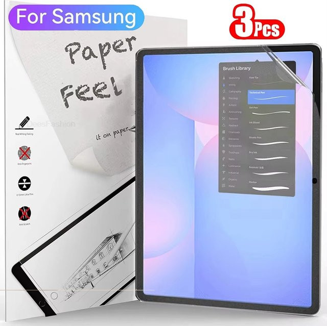 3er Pack Papierähnlicher Displayschutz für Samsung Galaxy Tab S10 FE, S9 FE Plus, S9, S8, S7, S6 Lite, A9 Plus, A8, A7 Lite in Transparent - Bild 1