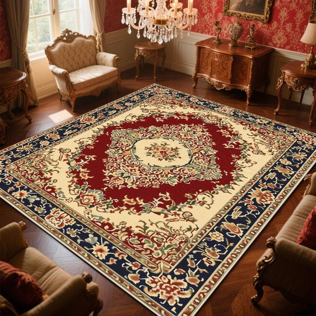 Karpetti Persischer Teppich in Rot mit floralem Design, maschinell gewebt und rutschfest, B/T: 200 x 300 cm - Bild 1