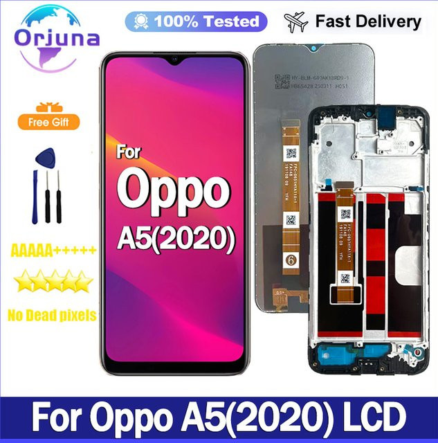 Oppo A5 2020 Ersatz LCD Display mit 6.5 Zoll IPS Touchscreen in Schwarz (Modelle CPH1959, CPH1933) - Bild 1