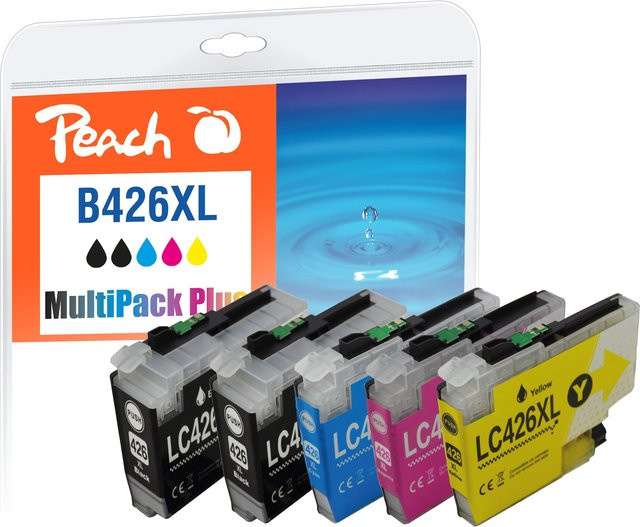Peach B426 XL Druckerpatronen-Set für Brother LC-426XL, wiederaufbereitet, Multicolor (2x Schwarz, Cyan, Magenta, Gelb) - Bild 1