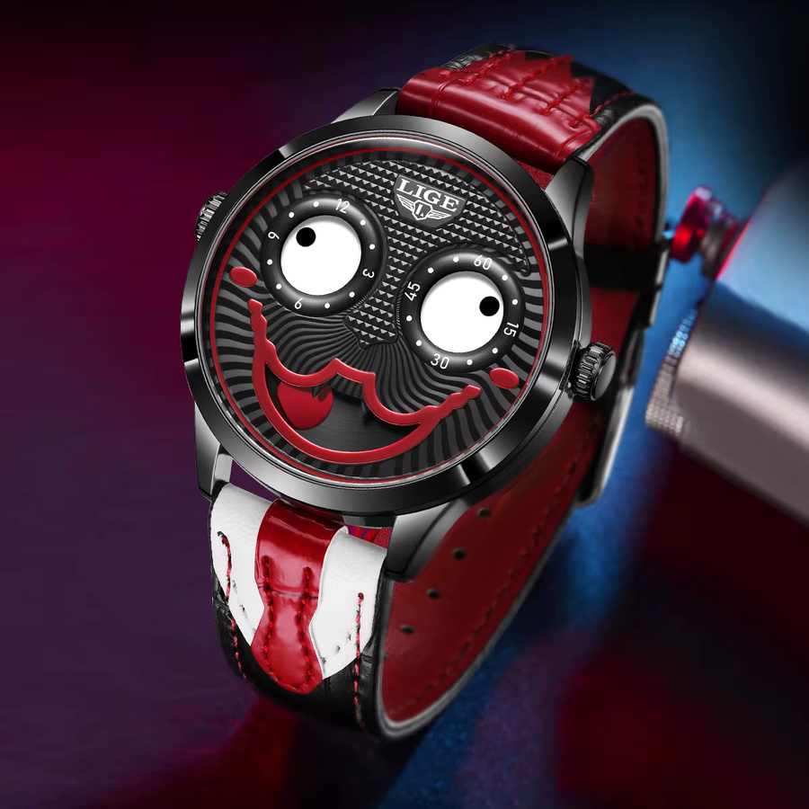 LIGE Armbanduhr Quarz, Leder, Schwarz, Herren - Bild 2