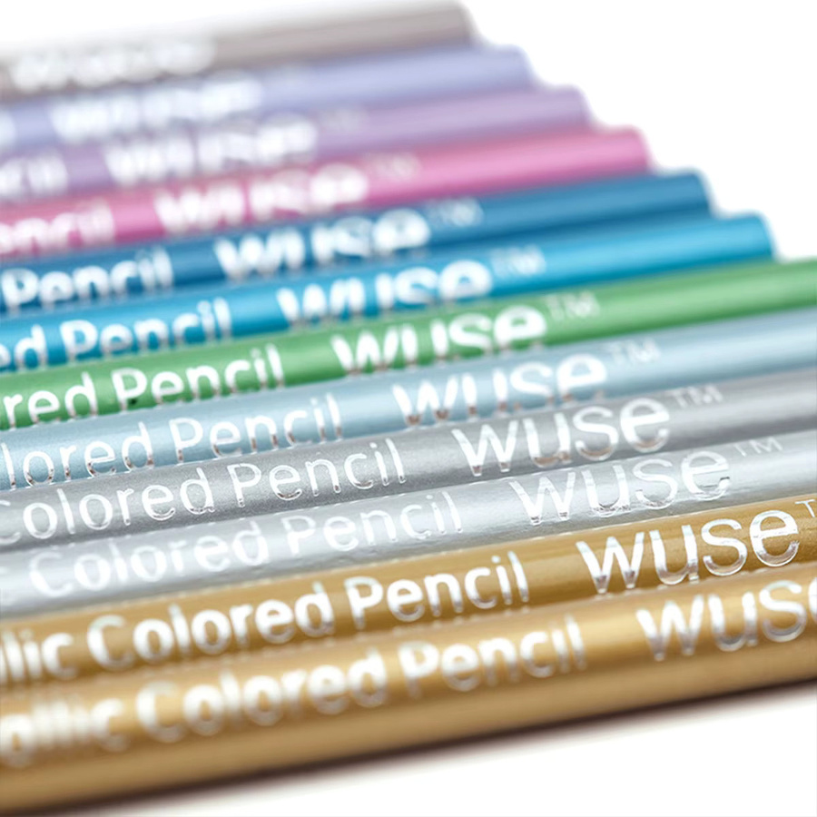 Semi art Metallic-Buntstifte in 12 Farben für Zeichnungen und Malereien auf schwarzem Karton - Bild 5