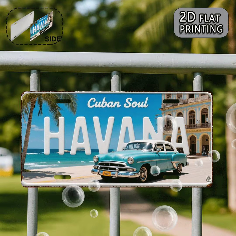 CIFBUY Vintage Metall-Nummernschild Havanna Kuba Retro Wanddekoration in Multicolour - Bild 4