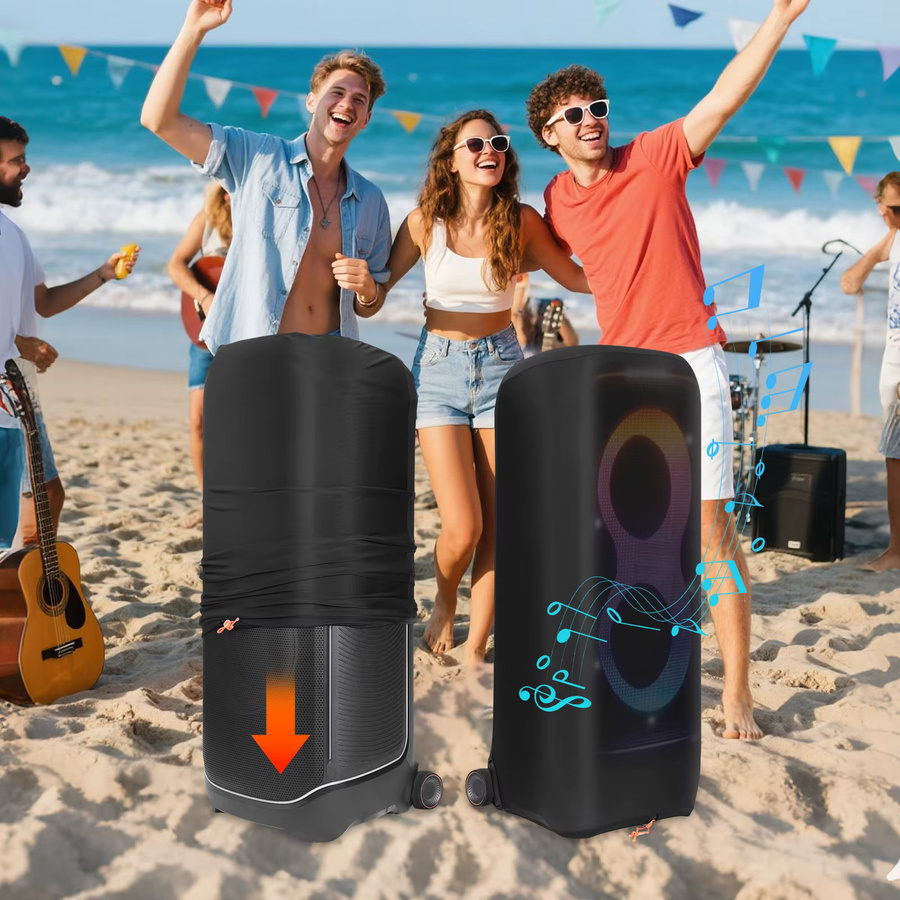 Schwarze Staubschutzhülle aus Lycra für JBL PartyBox 1000, 720, 710, 520, 320, 310 und Ultimate als Reise-Schutzhülle - Bild 6