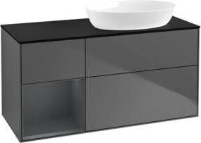 V&B Waschtischunterschrank Finion in Anthrazit mit Regal, Breite: 120 cm, Tiefe: 50,1 cm, Höhe: 50,1 cm - Bild 1