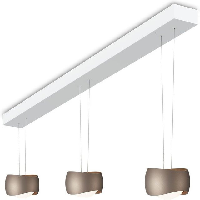 Oligo Curved Slack-Line LED-Pendelleuchte 3-flammig in Brazilian Brown und Weiß matt mit Tunable White (2200K - 5000K) und Casambi-Steuerung - Bild 1