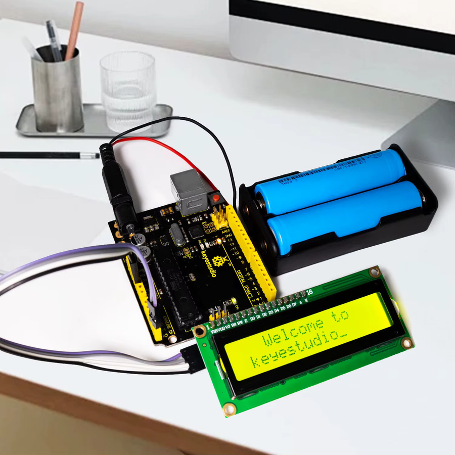 Keyes LCD1602 I2C Modul 16x2 Zeichen Display mit gelb-grüner Hintergrundbeleuchtung für Arduino Projekte - Bild 5