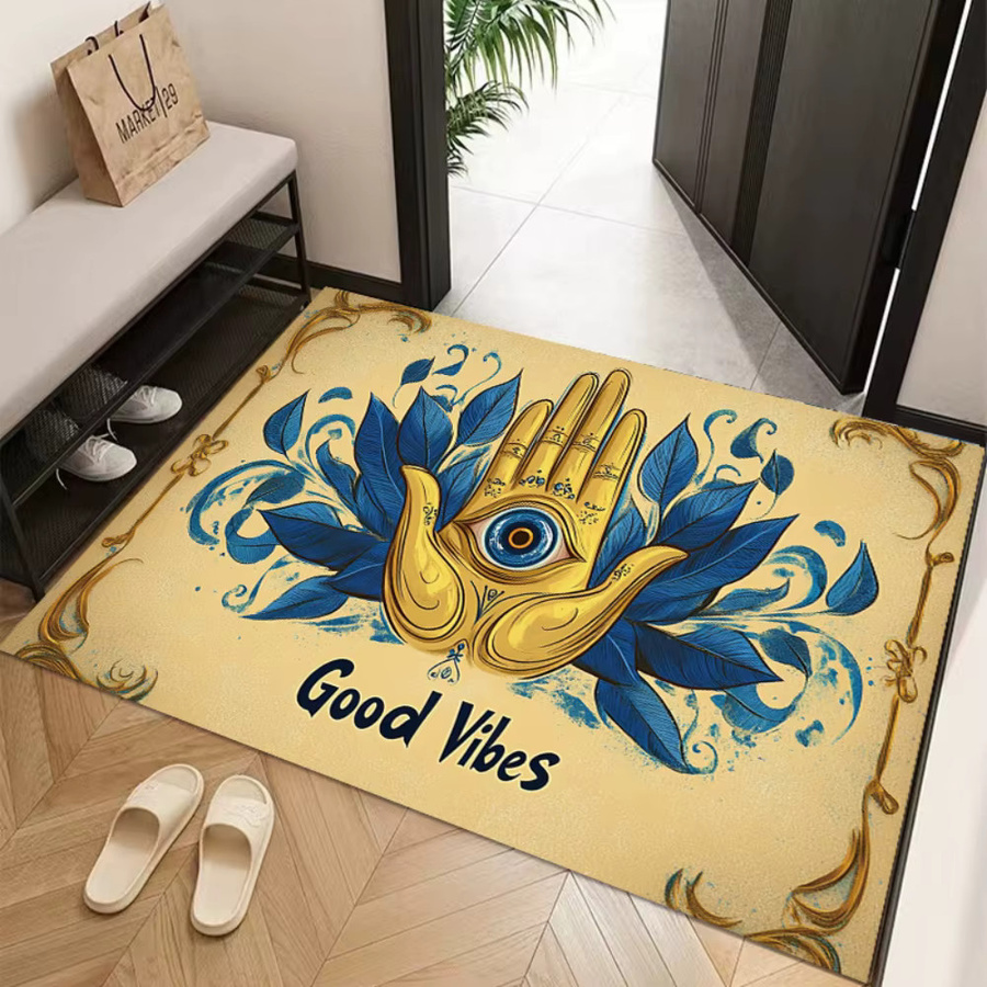 GOOD Vibes Palm Eye of Evil Willkommensteppich, rutschfeste Fußmatte im Boho-Design, Multicolour, B/T: 50 x 30 cm - Bild 2