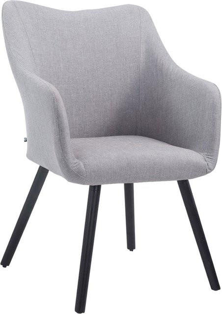 TPFLiving Besucherstuhl Coyo Two mit Stoffbezug und Buchenholzgestell in Schwarz und Grau, B/T/H: 62,5 x 61,0 x 90,0 cm - Bild 1