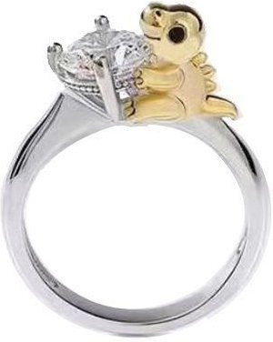 Diamantring Winnie Puuh, Puff-Bär, Honigtopf, Damen, gray - Bild 1