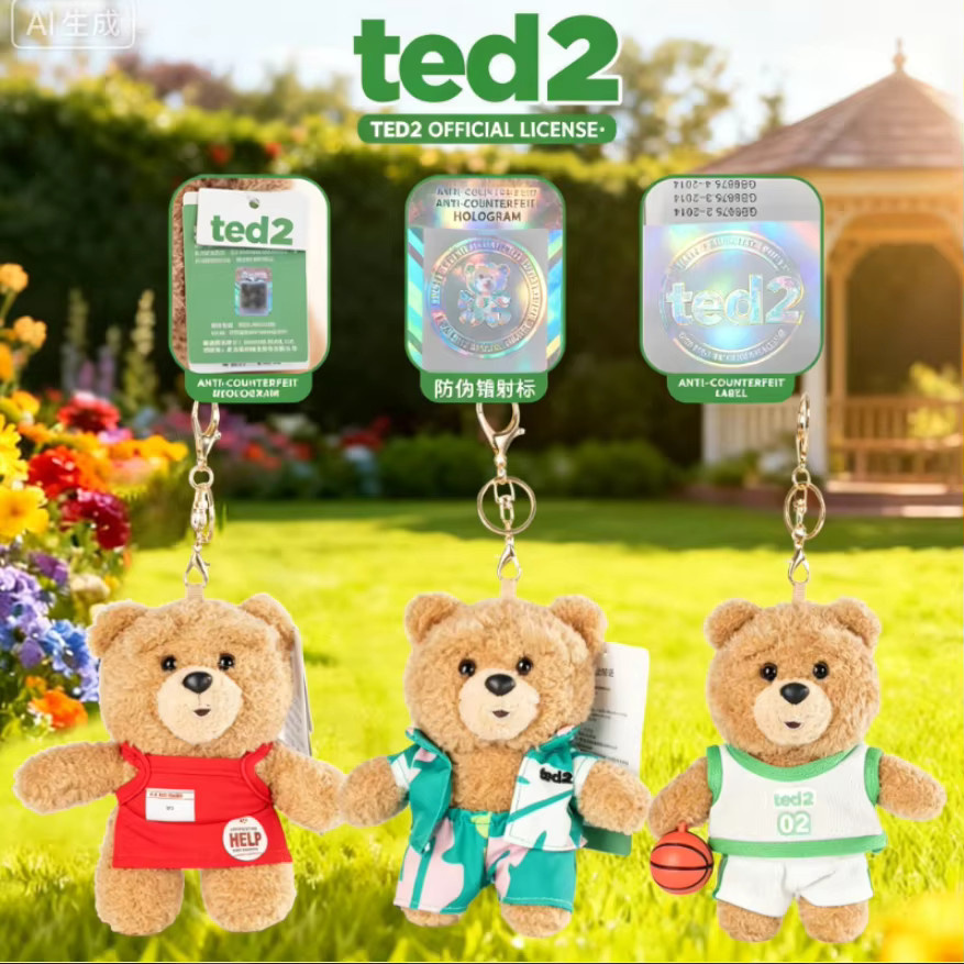 TED2 Basketball-Bär, Plüsch-Schlüsselanhänger, 14cm - Bild 3