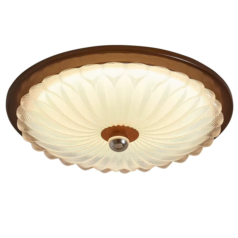 Moderne Deckenlampe von Juhaw mit Acryl-Lampenschirm im Kristallsand-Design für Wohnzimmer, Esszimmer oder Schlafzimmer, rund, Durchmesser: 43 cm, Höhe: 10 cm - Bild 3