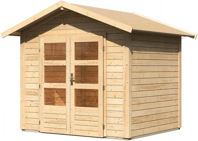 Gartenhaus KARIBU Talkau aus Holz in Beige, B/H/T: 244 x 230 x 204 cm - Bild 3
