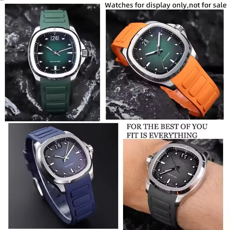 Uhrenarmband Mido, Silikon, grün-blau, Herren - Bild 2