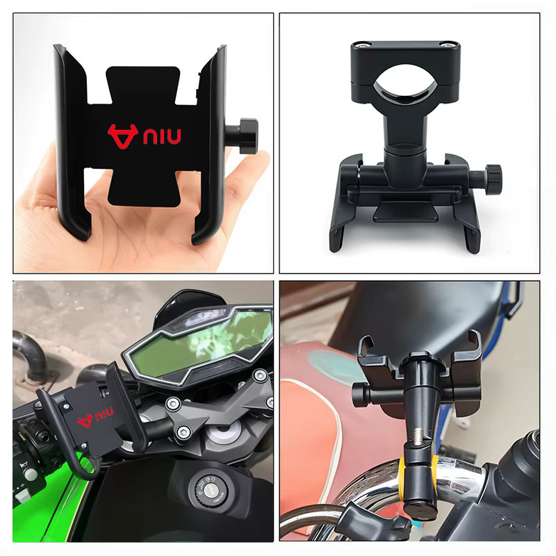 GPS Smartphone Halterung aus Aluminium Legierung in Schwarz für Niu Kqi3 Pro M1 N1s Ngt N1 Uqi NQi GT RQi - Bild 4