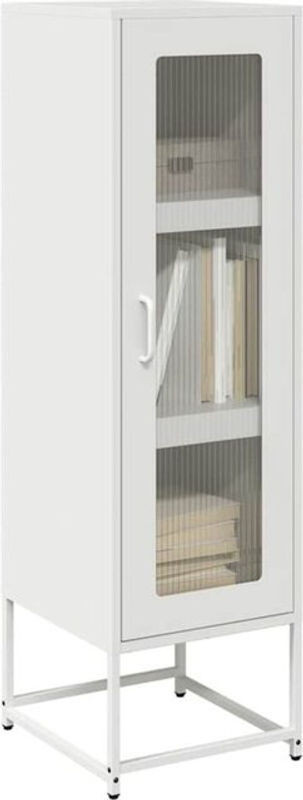 Vidaxl Highboard Modern Weiß aus Stahl mit Drehtüren B/T/H: 36 x 39 x 123 cm - Bild 1