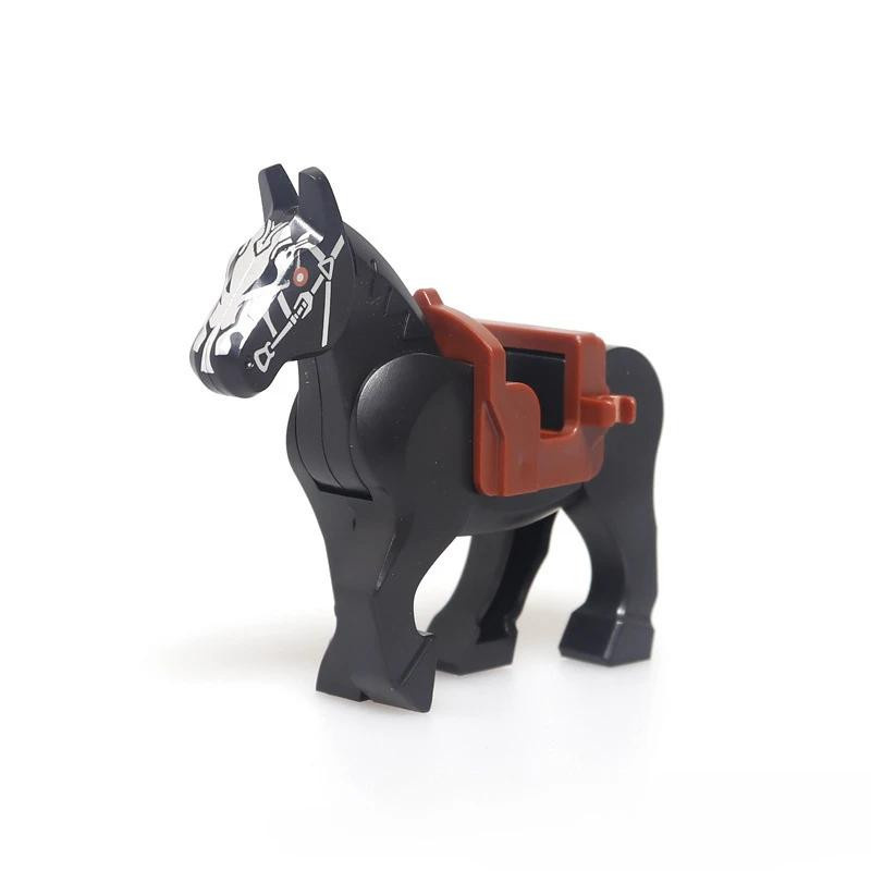 Yiran toy Kriegspferd mit Sattel Militärszene Baustein Zubehör 3-teiliges Set - Bild 1