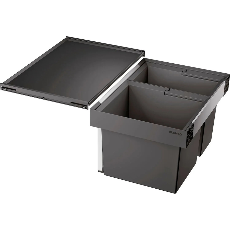 Blanco Abfallsammler Flexon II 60/2 in Anthrazit mit Flip-Deckel, B/T/H: 60,0 x 40,0 x 35,5 cm - Bild 2
