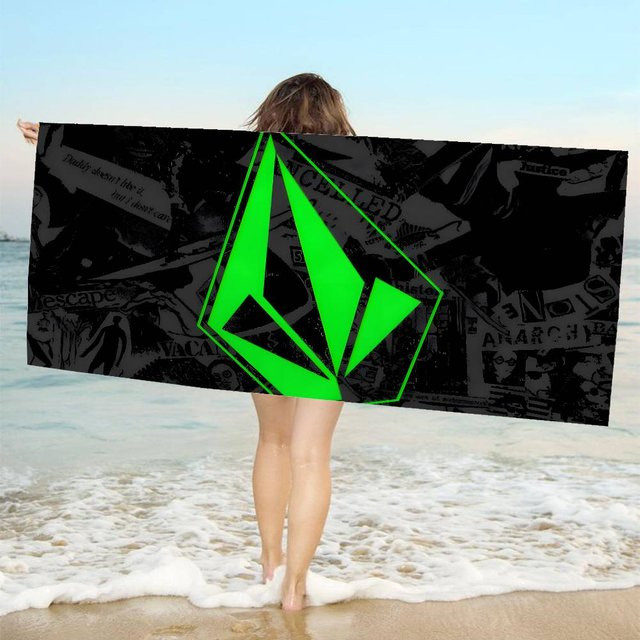 Volcom Mikrofaser Strandtuch Dalangpa mit Diamant-Print, weiß/mehrfarbig, B: 100 cm, H: 180 cm - Bild 1