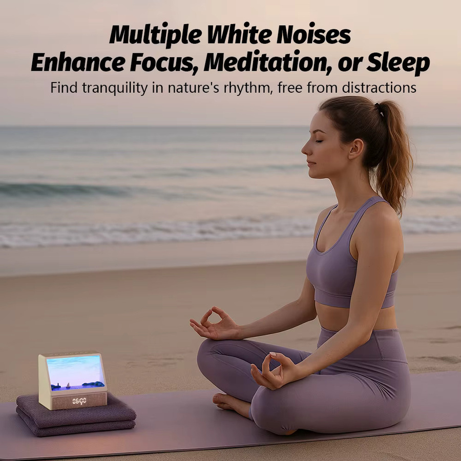 Sonnenaufgang Wecker mit weißem Rauschen und Bluetooth, Nachtlicht für das Schlafzimmer in Weiß - Bild 4