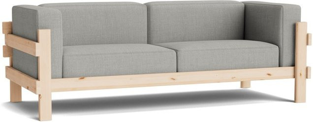 Normann Copenhagen Kube 3-Sitzer Sofa im Mid-Century Design mit Holzrahmen und Stoffbezug in Gelb oder Grau - Bild 1