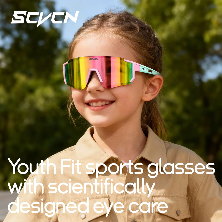 SCVCN Sportsonnenbrille Kinder, Vollrand, Photochrome, Kunststoff - Bild 1