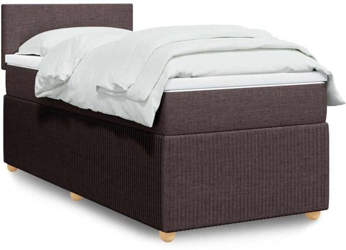 vidaxl Boxspringbett mit Matratze aus Stoff in Braun, B/T/H: 90 x 190 x 100,5 cm - Bild 1