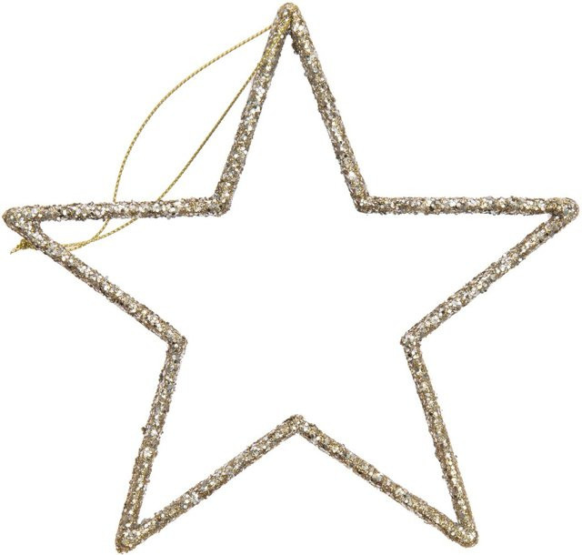 Rico Design Hänger Stern mit Glitter in Gold, B/H: 17,5 x 17,5 cm - Bild 1