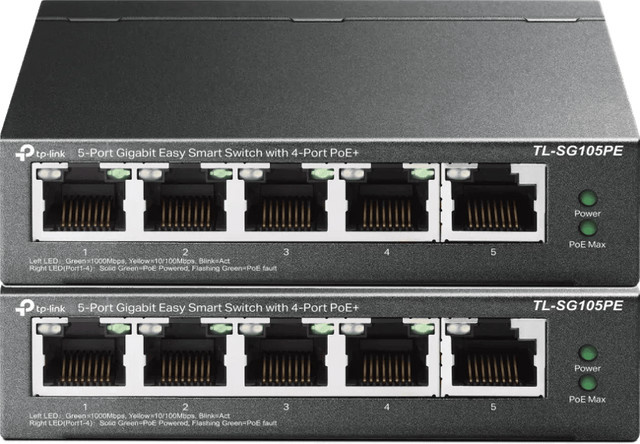 TP-Link TL-SG105PE Ethernet LAN Switch Doppelpack in Schwarz - Bild 1