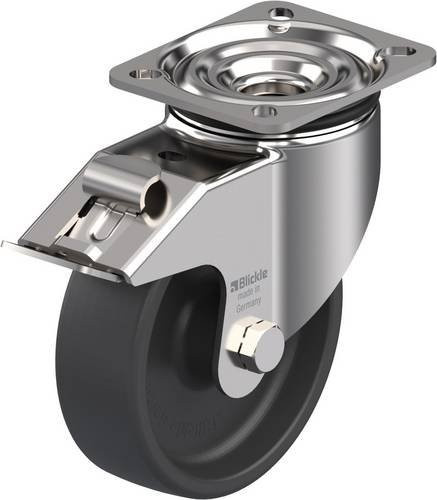 Blickle LIKX-POHI 125G-1-FI Lenkrolle mit Feststeller aus Edelstahl und Kunststoff in Silber/Grau mit 125 mm Rad-Durchmesser und 300 kg Tragfähigkeit - Bild 1