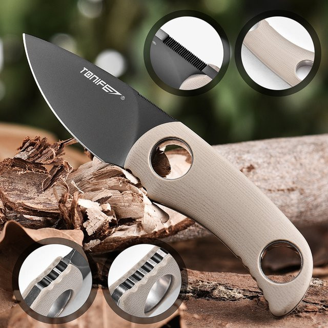 TONIFE HKT2021 Feststehendes Messer mit G10-Griff und K-Scheide für Outdoor, Jagd und EDC - Bild 1