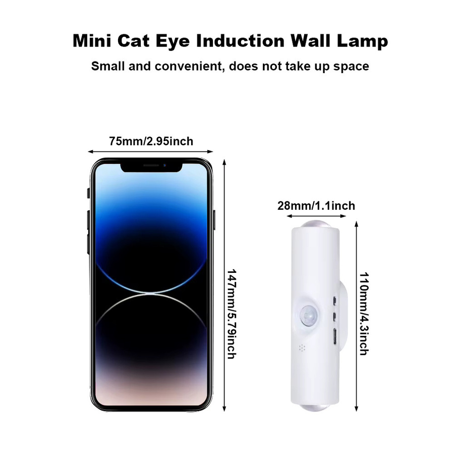 YNL LED-Nachtlicht mit Bewegungsmelder und USB-Ladefunktion, weiß, 3 Farben wechselnd, ideal für Schrank, Küche und Möbel - Bild 5