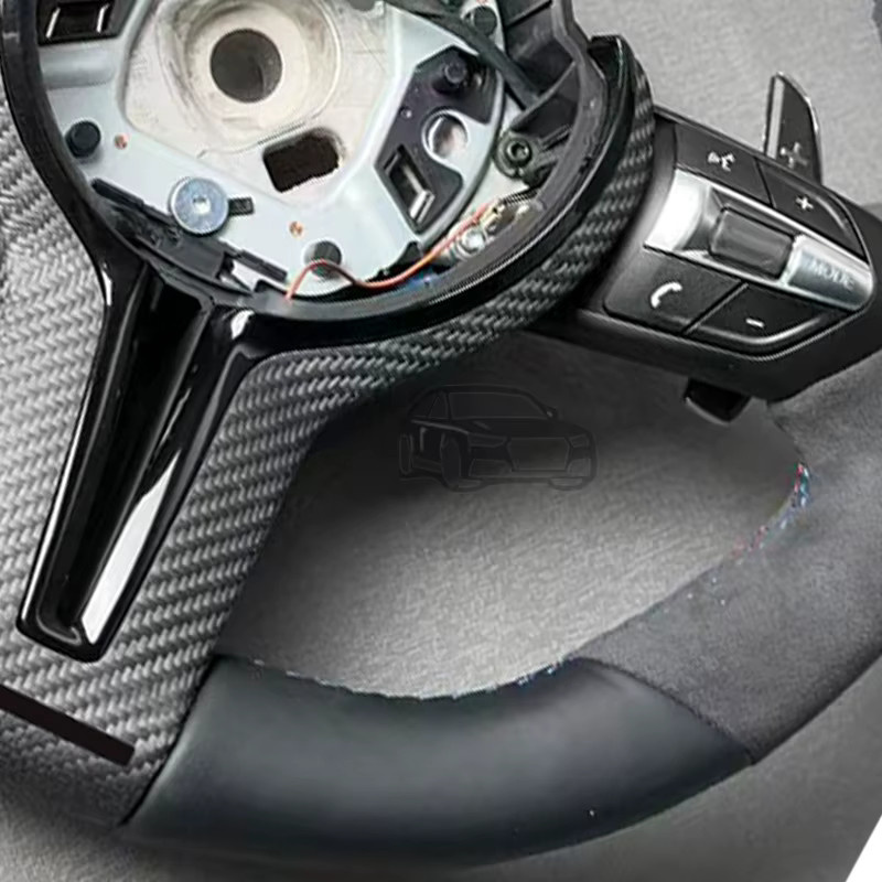 Sportlenkrad aus Alcantara für BMW F30 F10 F31 F20 E60 E90 in Schwarz - Bild 2
