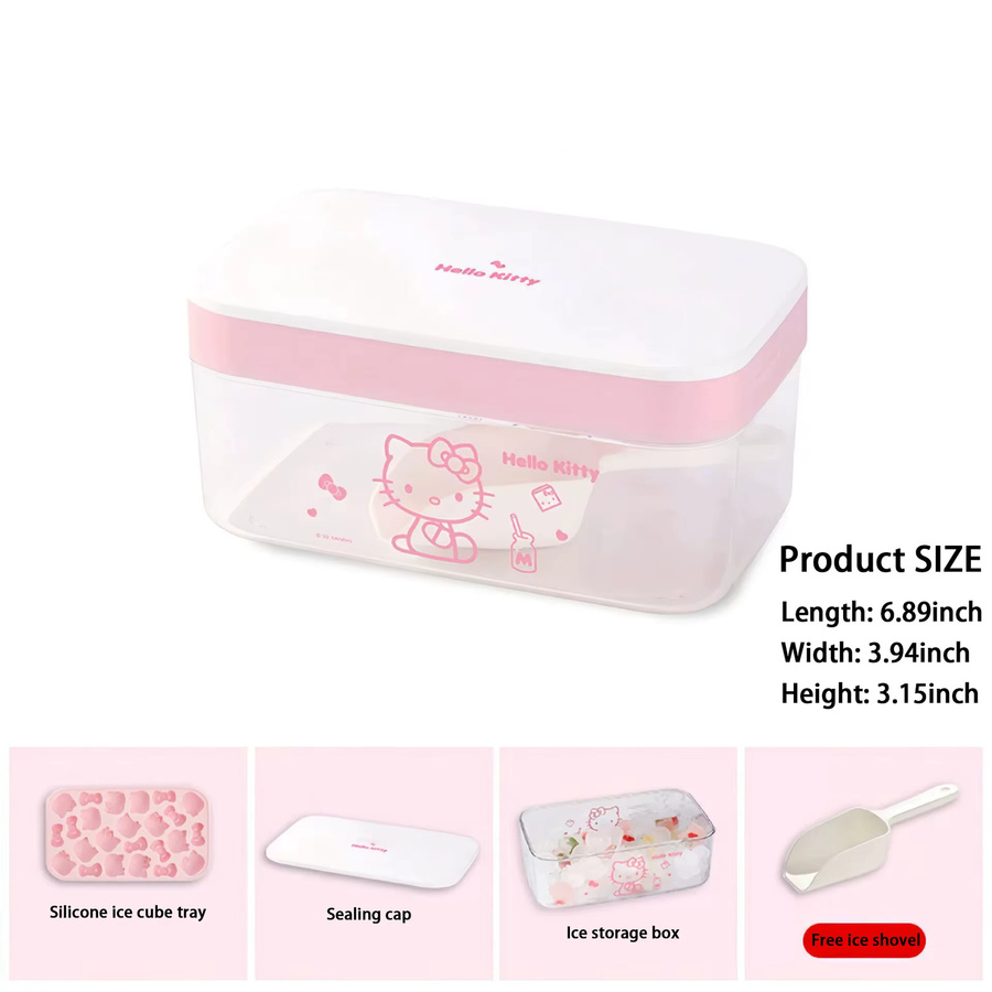 Sanrio Hello Kitty Eiswürfelform aus Silikon mit Deckel in Pink - Bild 3