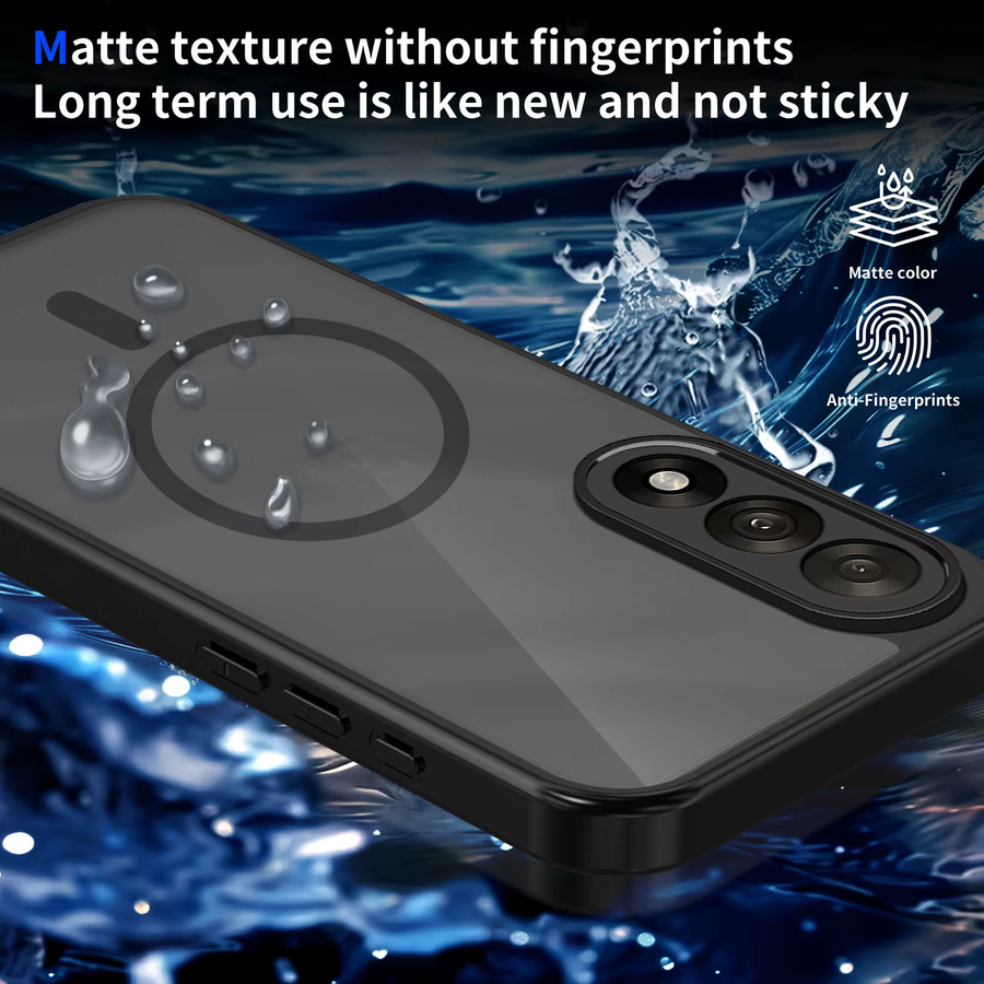 Magnetische Matte Schutzhülle für OnePlus Nord 5 und OnePlus Ace5 Ultra in Schwarz Transparent mit Anti-Drop Funktion - Bild 5