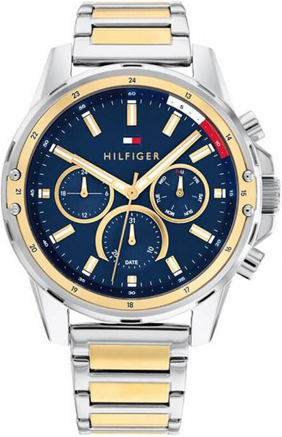Tommy Hilfiger Herrenuhr, Quarz, Edelstahl, Grau, 45 mm - Bild 1
