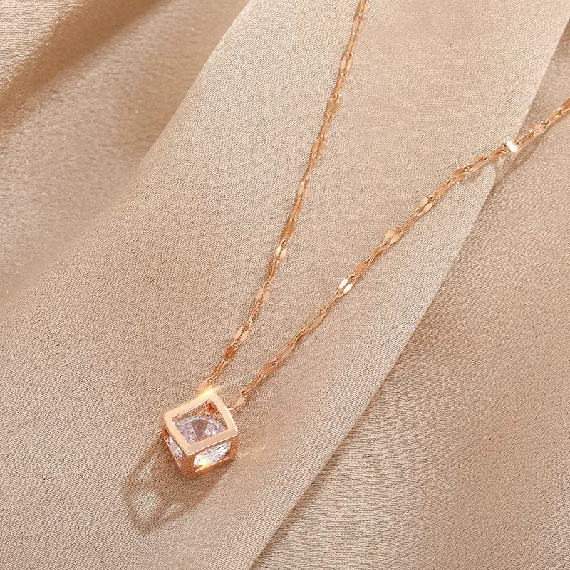 Marisa Halskette Edelstahl, Zirkonia, Kristall, Roségold, Damen - Bild 1