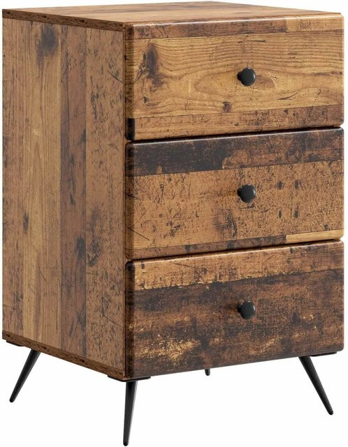 vidaXL Nachttisch aus Altholz in Braun im Vintage-Design, B/T/H: 43 x 41 x 66,5 cm - Bild 1