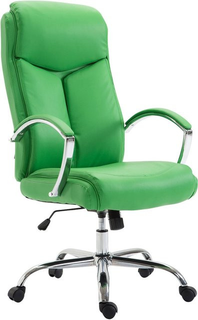 TPFLiving Bürostuhl Volute aus Kunstleder in Grün mit Armlehnen und Rollen, B/T/H: 65 x 73 x 140 cm - Bild 1