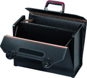 Parat Werkzeugtasche aus Rindleder und Kunststoff, Schwarz, B/T/H: 42,0 x 18,5 x 31,5 cm - Bild 1
