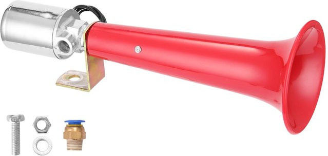 Neoglint Automobil-Lufthupe als wasserdichte Pfeifhupe in Rot mit 180 dB für 12,0 V und 24 V zur universellen Nachrüstung - Bild 1