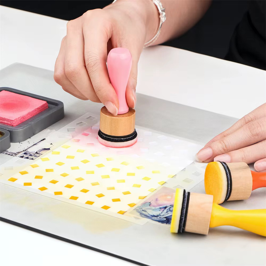Runde Mini-Tintenmischwerkzeuge aus Schaumstoff in Mehrfarbig für DIY-Papierkarten und Tintenstempel-Applikatoren - Bild 2