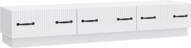 vidaXL TV-Schrank mit Schubladen in Weiß aus Holzwerkstoff, B/T/H: 147 x 34,5 x 27 cm - Bild 1