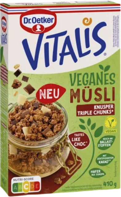 Dr. Oetker Vitalis Veganes Müsli Knusper Triple Chunks 410 g - Bild 1