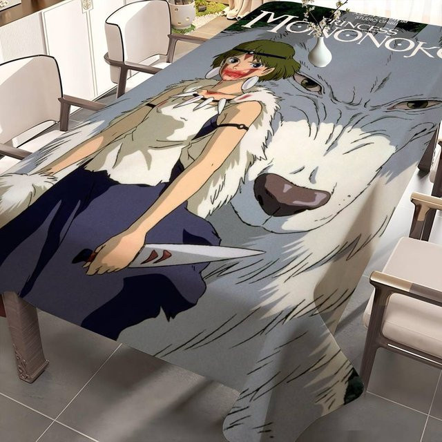 Potdemiel Rechteckige Tischdecke mit Anime-Motiv, Wasserabweisend und Schmutzabweisend, Mehrfarbig - Bild 1