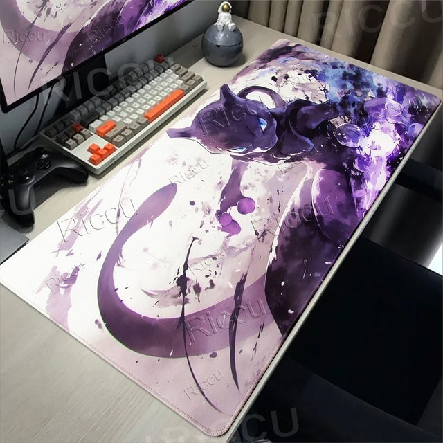Potdemiel Gaming Mauspad Pokemon Design mit Charizard Eevee Gengar und Pikachu XXL Gamer-Matte für PC und Tastatur - Bild 1
