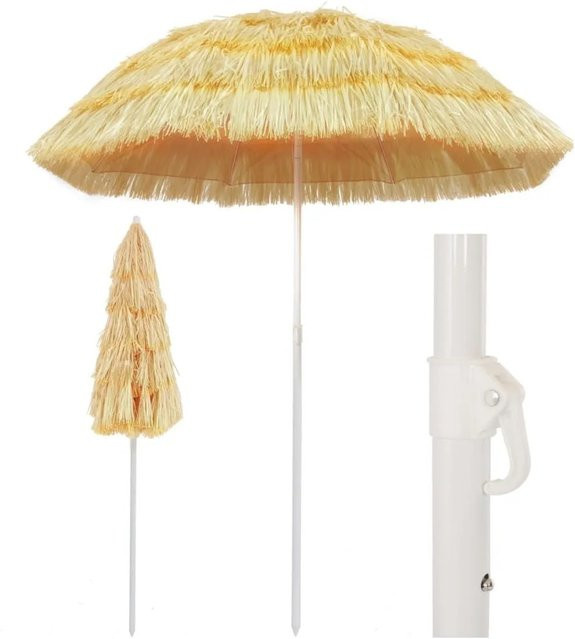 vidaXL Strandschirm im Hawaii-Stil in Beige, Durchmesser: 180 cm - Bild 1