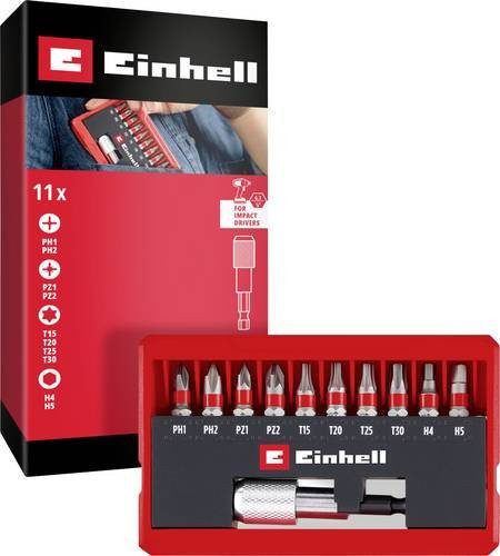 Einhell Bit-Set 11-teilig in Rot mit Bithalter aus Edelstahl - Bild 3