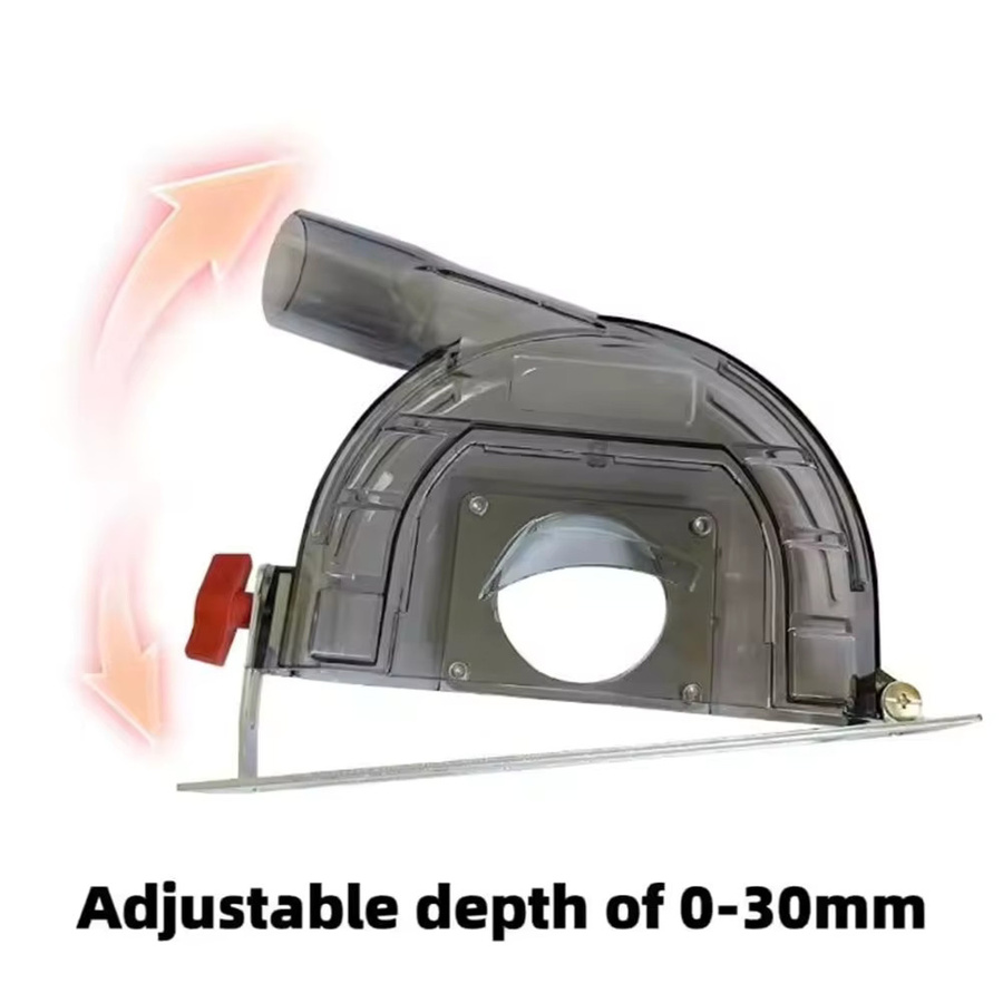 Vibratite Staubschutzhaube für 4 und 5 Zoll Winkelschleifer mit einstellbarer Tiefe und Vakuumanschluss, transparent - Bild 3