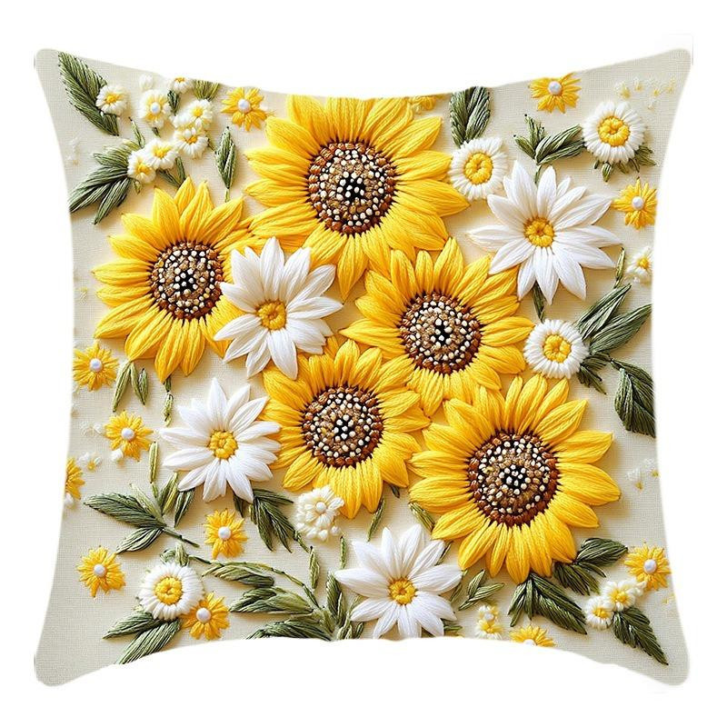 JMG Clothing Kissenhülle Retro Sonnenblumen Design, quadratisch, Mehrfarbig, B/B: 45 x 45 cm - Bild 3